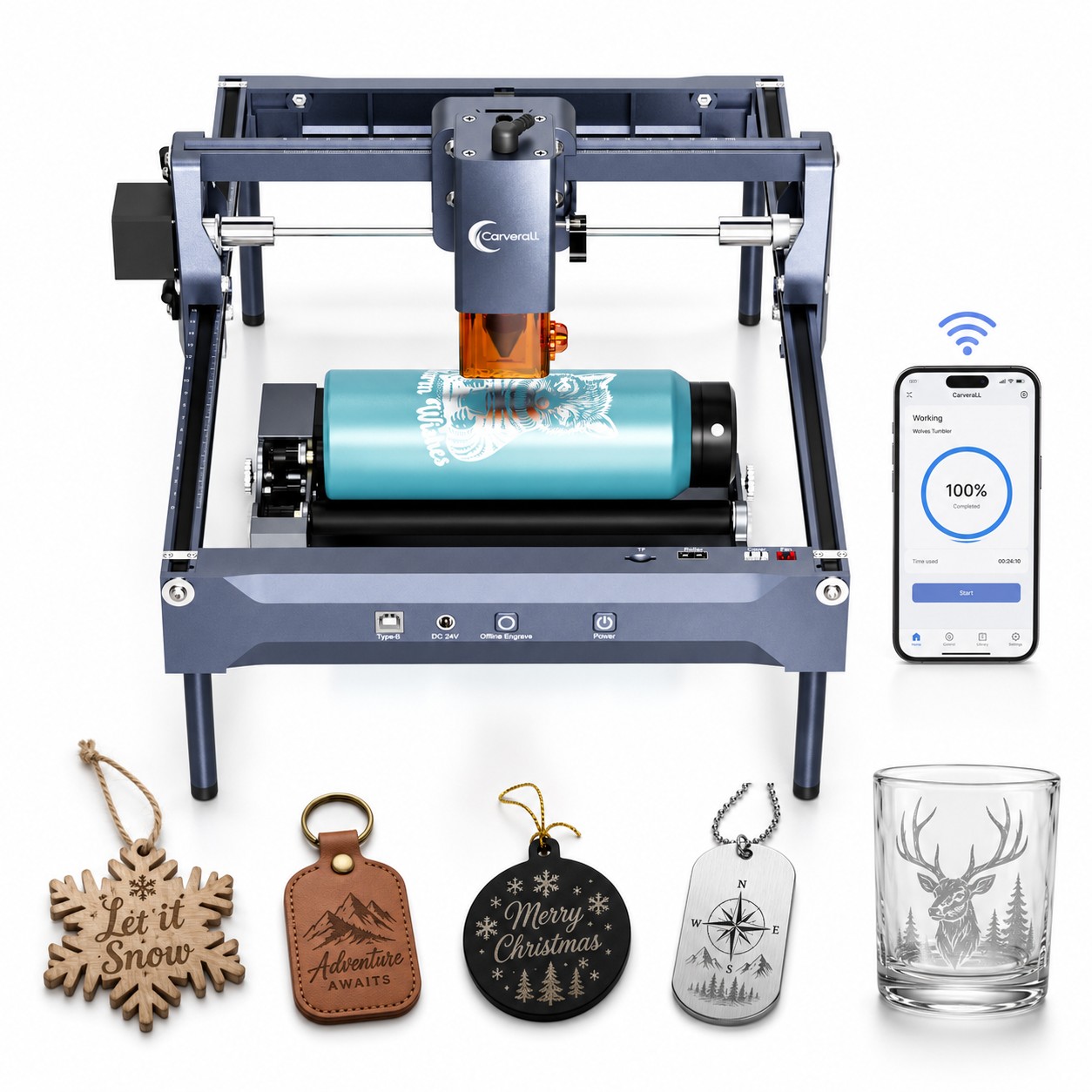 Industrial Laser Engraver - เครื่องแกะสลักเลเซอร์ Carverall K15 Pro 7W 12W