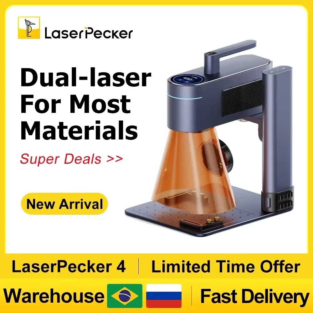 Industrial Laser Engraver - LASERPECKER 4 LP4 เลเซอร์สําหรับวัสดุทั้งหมด Dual Light