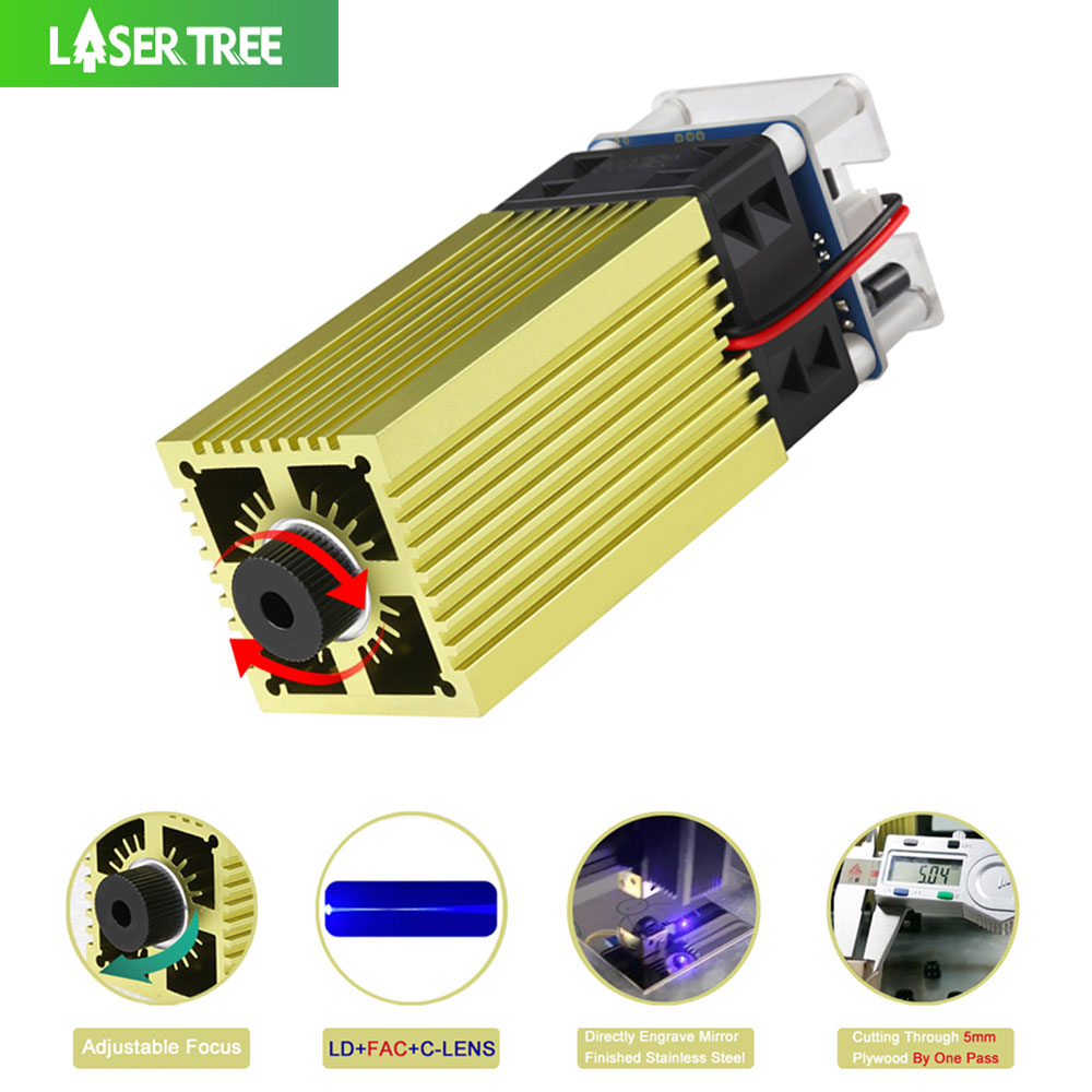ต้นไม้เลเซอร์ 4W 5W โมดูลเลเซอ - Metal Laser Cutter Head บทวิจารณ์และราคา